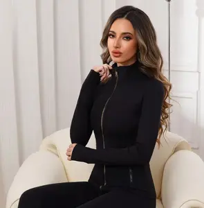 Women's Lightweight Zip-Front Jacket | Stand Collar Athletic Top for Workout, Yoga & Casual Wear | Breathable, Comfortable Long Sleeve Sportswear Coats Activewear Blazer