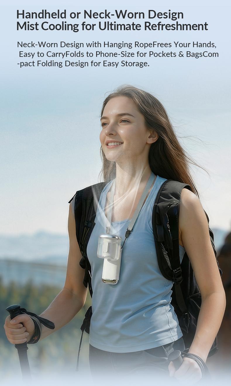 Handheld Mist Fan, Portable Rechargeable Cooling Fan with Water Spray, Personal Mini Fan for Face, Travel Beach Camping Outdoor Office Summer Fan