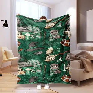 Harry Potter Magic Elements Fleece Blanket, Soft and Skin-Friendly Cozy Throw for Sofa and Bed, All-Season Use, Easy Care Gift for Family