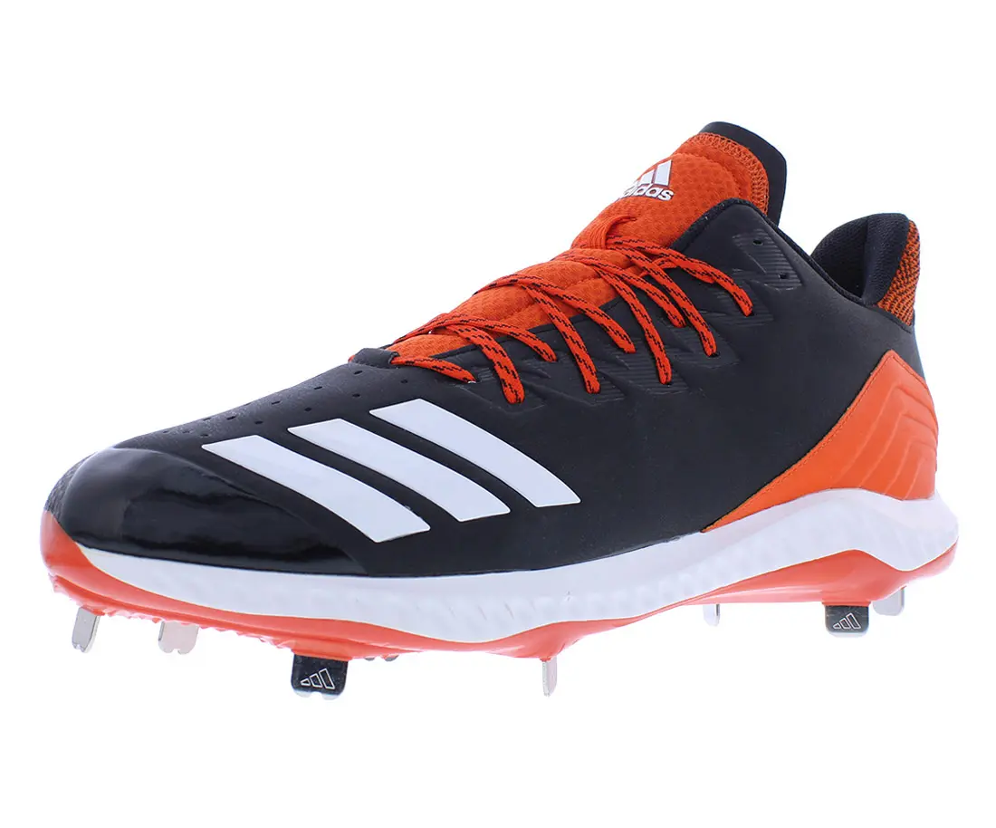 Adidas Icon Bounce Men's Athletic Sports Footwear, Performance Sneakers for Training, Mens Shoes, Bounce Cushion, Core Black/Footwear White/Collegiate Orange