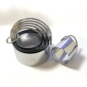 Viral Aesthetic Baking Molds! Stainless Steel Cookie & Biscuit Cutter Set with Ergonomic Handle. Stop Hurting Your Hands! Perfect Clean Cuts for Scones, Pastries & Sandwiches. Nesting Storage Ring. Upgrade Your Kitchen.