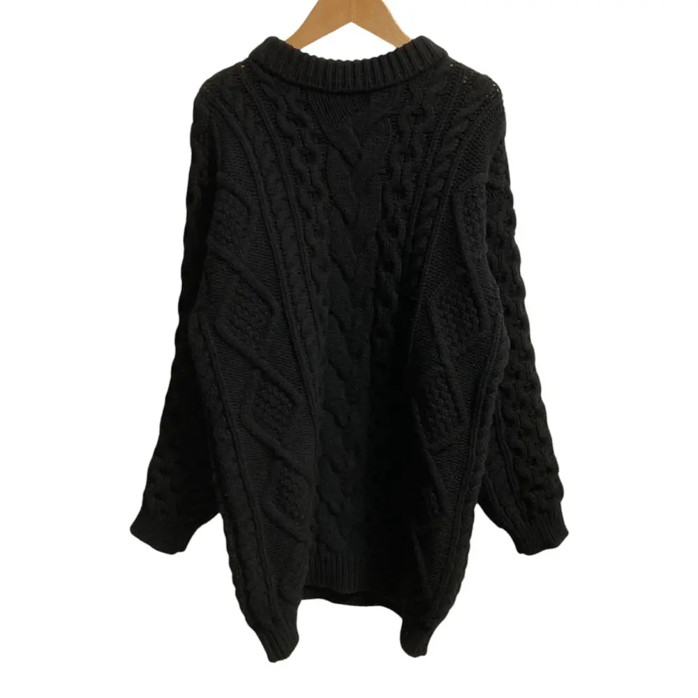 Pre-owned Celine Wool Small Leather Goods Aran Cable Knit Cashmere Sweater