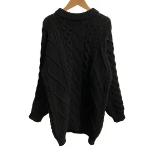 Pre-owned Celine Wool Small Leather Goods Aran Cable Knit Cashmere Sweater