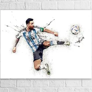 Lionel Messi Argentina Art Print, Soccer Star Poster, Man Cave Decor