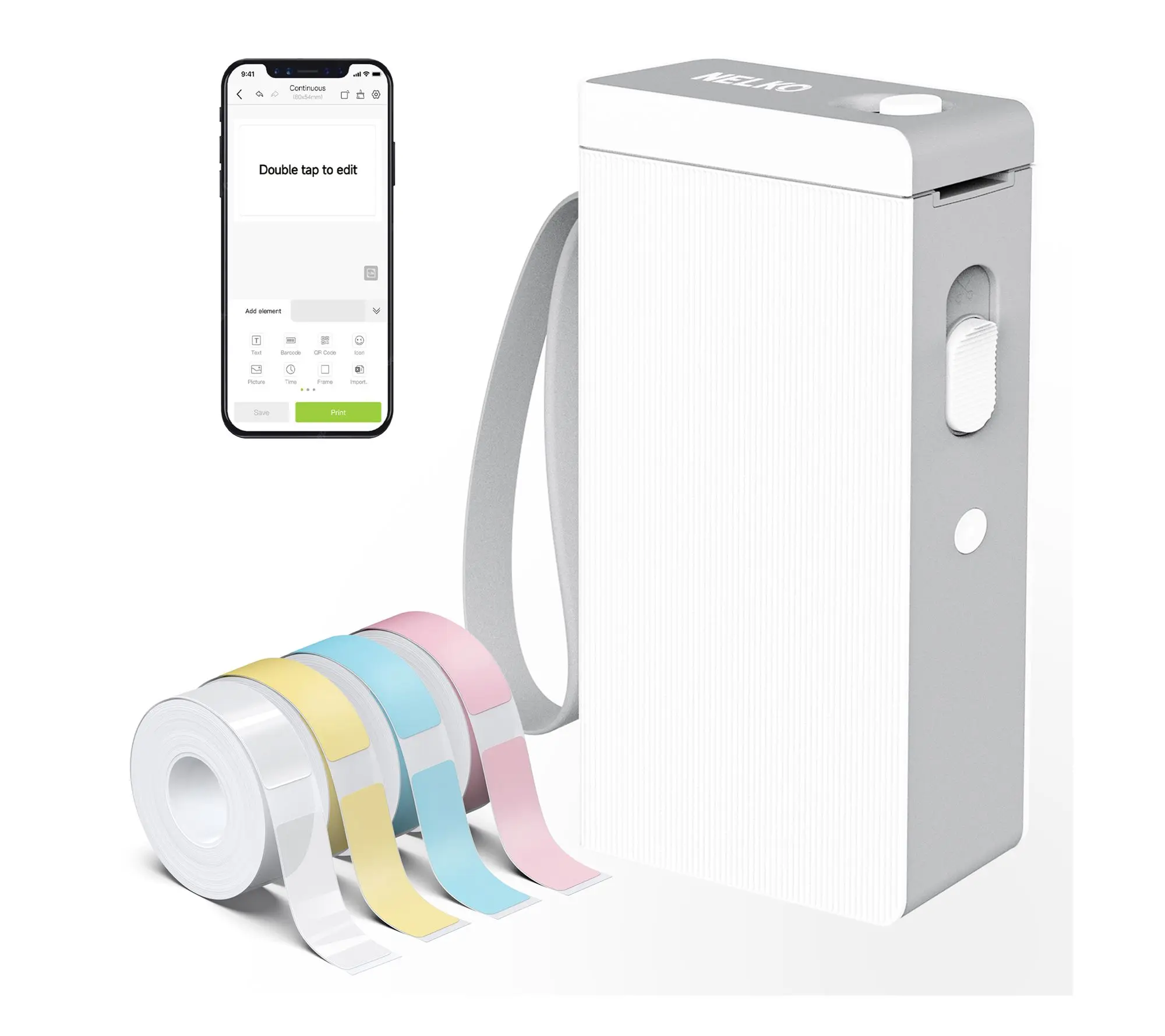 Nelko P22 Bluetooth Label Printer with 100pc Roll and 3 180pc Nelko P22 Bluetooth Label Printer with 100pc Roll and 3 180pc