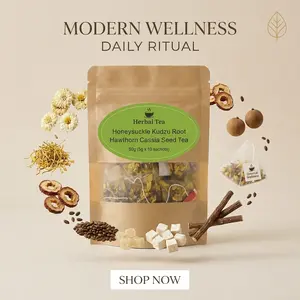 Honeysuckle Hawthorn Cassia Seed Tea Bags, 10 Count (50g) | All‑Natural 7‑Ingredient Herbal Blend, Light Floral‑Fruity Flavor, Caffeine‑Free Trial‑Size Sachets