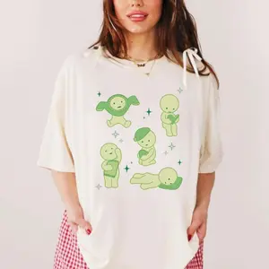 Cute Smiski Shirt Y2K 90s Homebody Club Graphic Tee Smiski Comfort Colors Oversized T-Shirt Kewpie Cherub Sonny Angel Lover Gift Green Guy S59