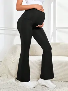 New High Waist Maternity Yoga Pants, Sporty Style, No Embarrassing Lines, Long Leggings, All Seasons Wear, Women's Comfortable Pregnancy Clothes