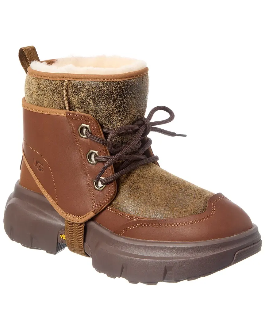 UGG Logo Leather & Suede Boot
