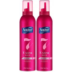 Extra Hold Mousse for Curly Hair, Wavy, All Hair Types, Moisturizing & Nourishing, Foam, Scented 9 oz (Pack of 2) salt spray Gel Haircare