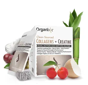 Organixx Clean Sourced Collagens + Creatine Natural Protein Supplement, Collagen Peptides with Amino Acids for Healthy Skin, Joints and Strength Support, Clean Formula