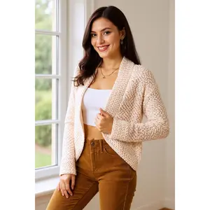 Double Take Open Front Long Sleeve Cardigan