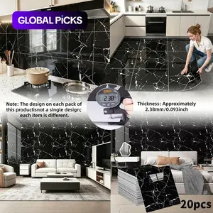 20pcs Self-Adhesive Wall Decals, 2.38mm Thick, Easy Clean & Cut, Mould-Proof, Ideal for Living Room, Kitchen, Bedroom, Office Decor