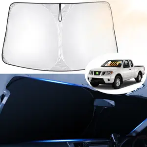 Canvcle Custom Fit Windshield Sun Shade for 2006-2021 Nissan Frontier Foldable Sun Visor Protector Blocks 99% UV Rays Keeps Car Cooler with 240T Reflective Fabric