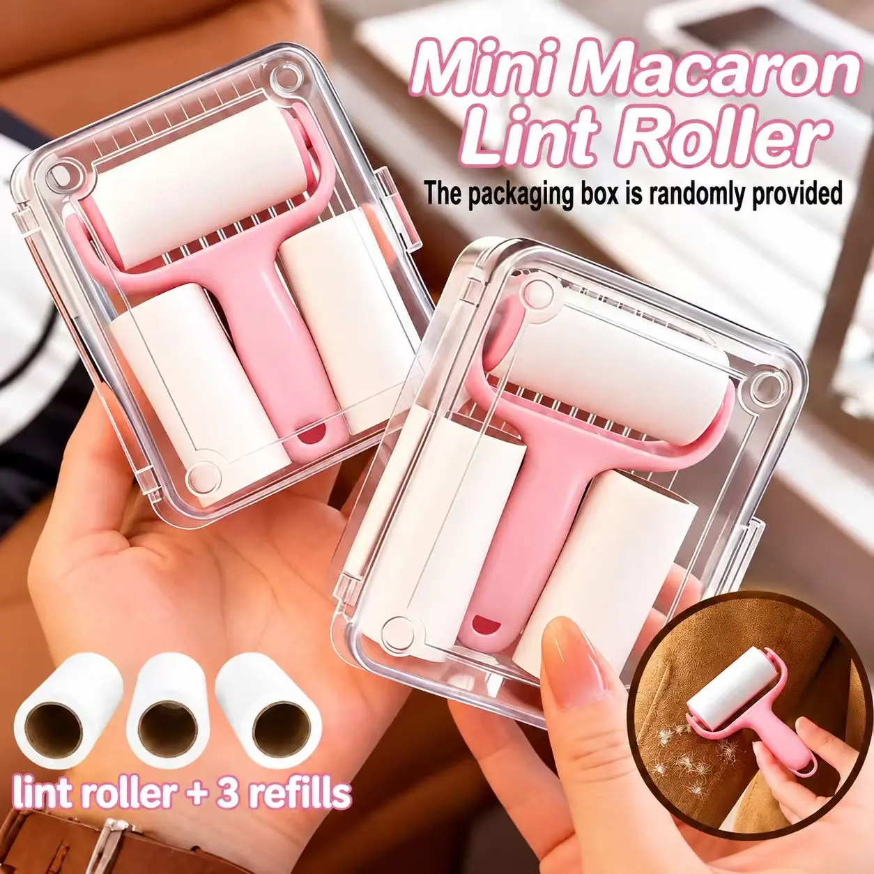 Pocket Portable Fuzz Roller, Mini Plush Lint Roller for Pet Hair Removal, Suitable for Travel, Business Trip, Home & Car, Reusable & Essential Cleaning Tool