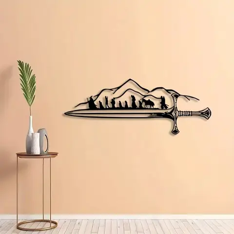 Journey to Middle-Earth Metal Wall Art Decor, Hobbit-Themed Magical Home Decoration, Bedroom Decor, Unique Gift for Lord Fans & Collectors, Durable Iron Material, Ornaments, Lord of the Rings Decor, Christmas, Cool Wall Art, Decorative Artwork