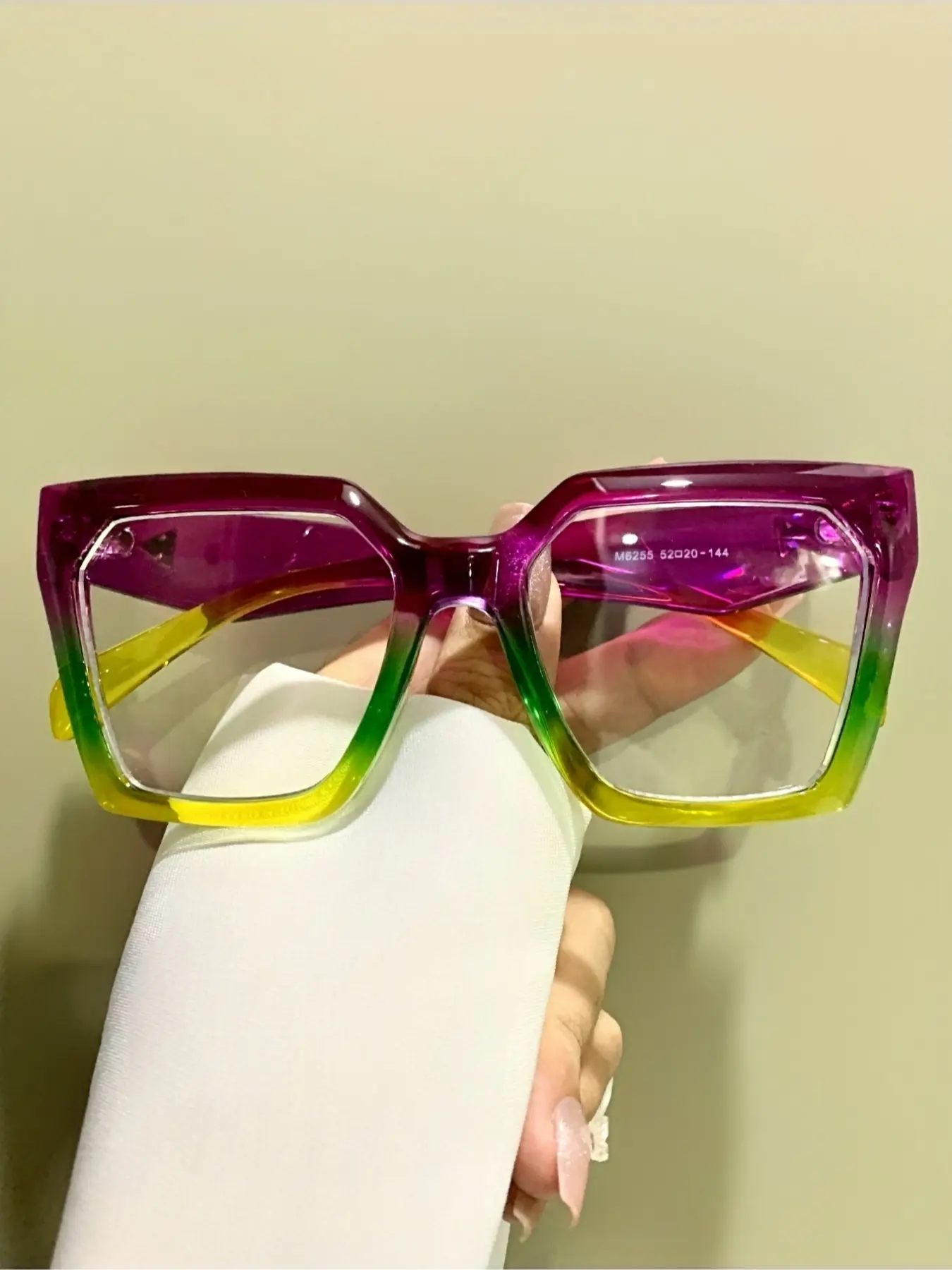 Square Frame Multicolor Eyeglasses, Stylish Square Frames, Trendy Fashion Retro Style Glasses for Men & Women, Casual Daily Wear, Fashionable Frames Glasses