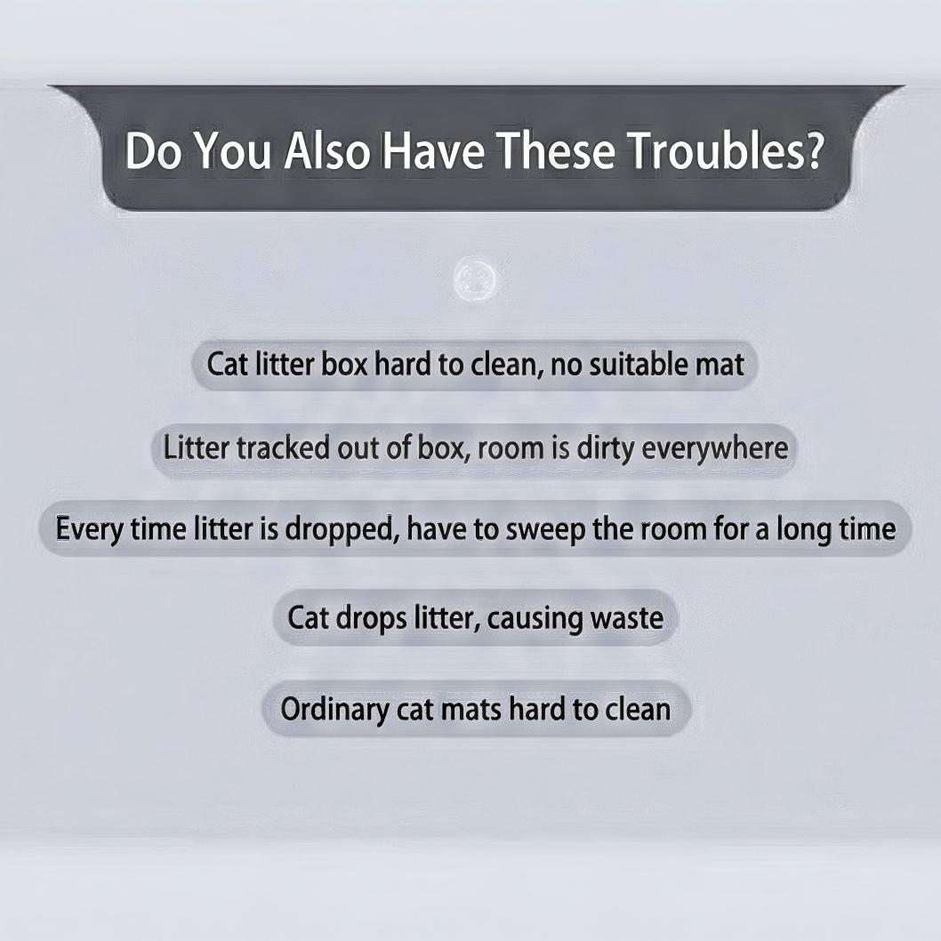 Cat litter mat, 22 x 15.7 inches, waterproof, dual-layer honeycomb design for effective litter trapping, slip-resistant mat