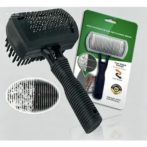 Double-Sided HVAC Coil Cleaning Brush with Stainless Steel Pins – Heavy Duty Fin Cleaner Tool for Evaporator and Condenser Coils, Safe for AC Fins, Reusable Air Conditioner Maintenance Brush, Durable Coil Cleaning Comb