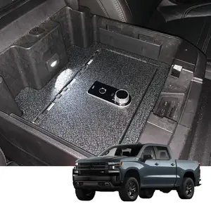 WASAI Center Console Gun Safe Compatible with Chevrolet Silverado 1500 2019-2022, Fingerprint Lock with Key