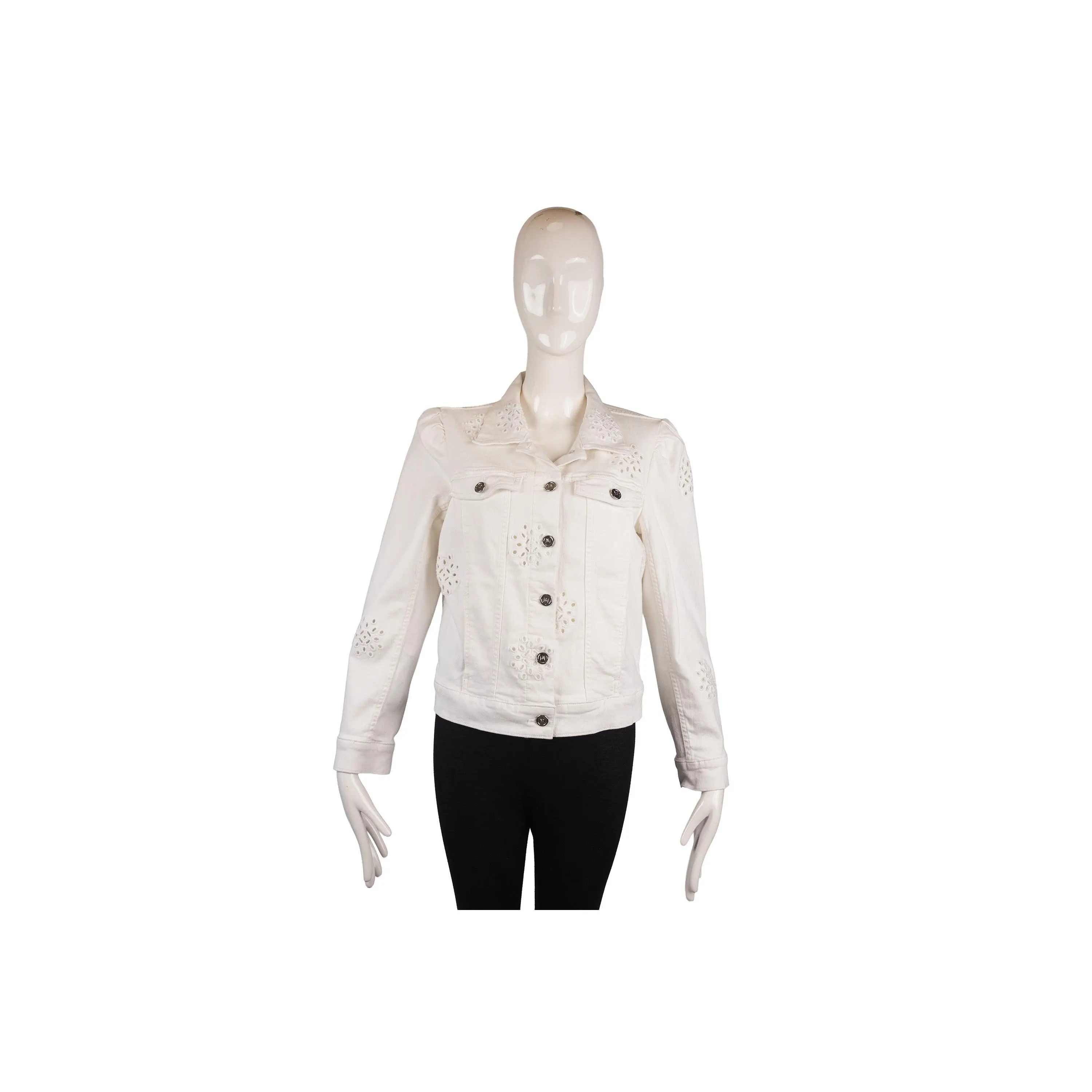 Milly White Denim Jacket Size M