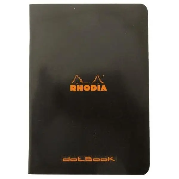 Rhodia Staplebound Dot Notepad - A5 Size (5.8"x8.3"), 80gsm Perfect Paper for Fountain Pens, 96 Pages, Dotted Grid, Fountain Pen-Friendly Office & School Stationery Supplies