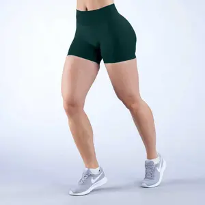 With logo, affordable alternative to cross-border three-section waist ruched butt-lifting low-waist seamless fitness three-quarter yoga shorts