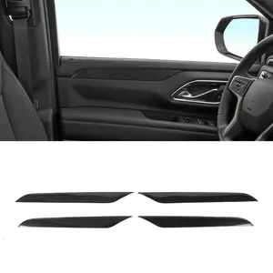 For Chevy 2020+ Suburban/ 2021+ Tahoe Interior Door Cover Trim Strip Carbon Fiber