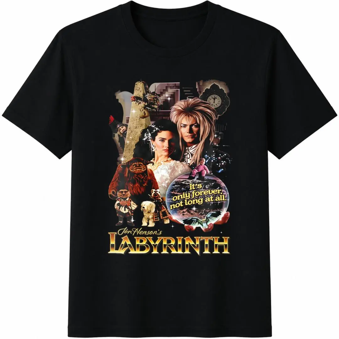 T Shirt Print ,Graphic-Cotton Tees Labyrinth Shirt Classic Movie Vintage Graphic Design T-Shirt,Y2K,Oversized Shirt