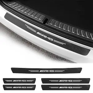 1/4/5/8/9pcs AMG Logo Carbon Fiber Car Door Sill Protector Stickers For Mercedes Benz AMG A/B/C/E/S Class W204 W205 W203 W206 W211 W212 W213 W201 W210 W220 W221 W222 W223 W251 GLC GLK CLA Car Decals