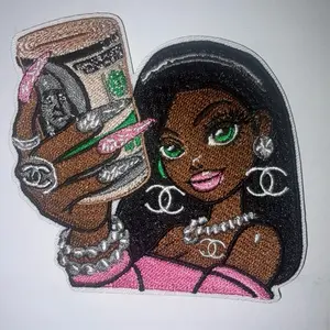 Money roll diva iron on patch