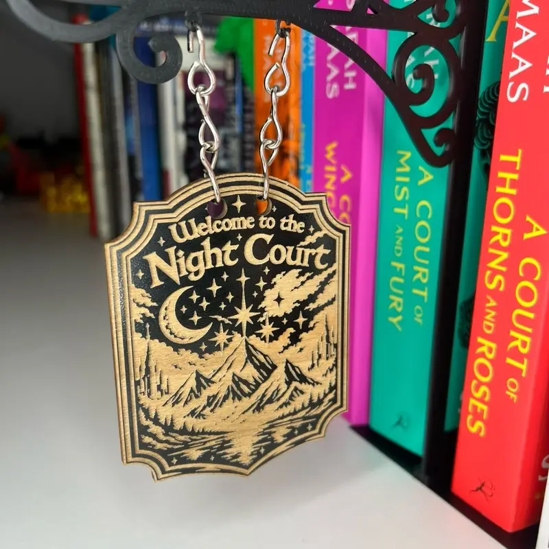 ACOTAR Book Sign, Welcome To The Night Court, A Court of Thorns and Roses Tavern Sign, Rhysand, Feyre, Fantasy Bookshelf Decor, Book Gift