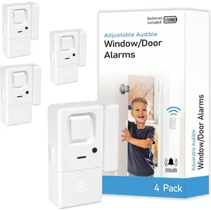 Door Window Alarms - 4 Pack - Adjustable Volume, Chime/Alarm, Wireless, Door Window Alarm Sensor for Home Security, Kids Safety, Door Open Alert Security Alarm for Home, Apartment and more