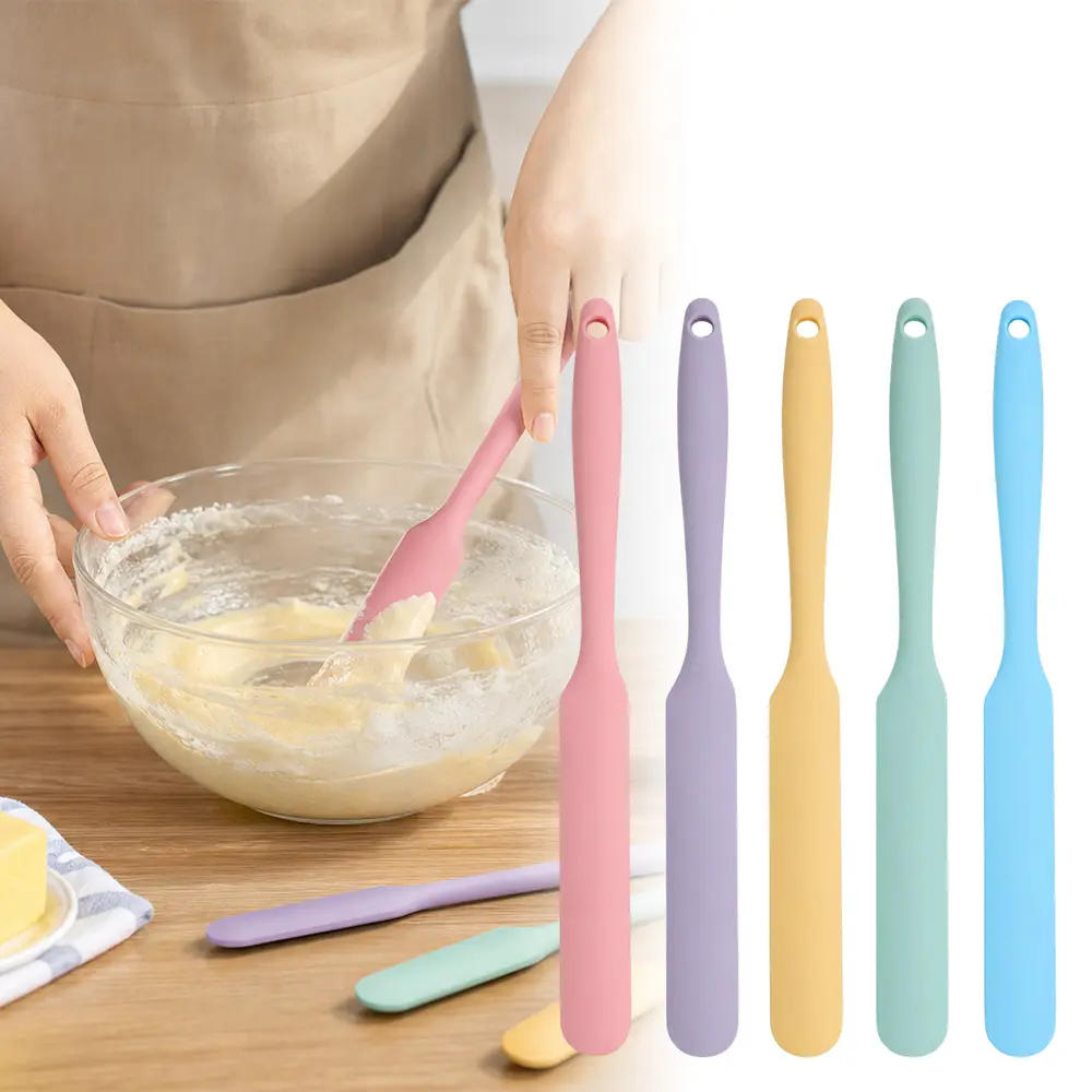 5Pcs Seamless Silicone Spatula Set Heat-Resistant Non-Stick Baking Scrapers & Cake Spoons for Pastry Cream Kitchen Vibe 24cm Ergonomic Precision High Heat-Resistant Silicone
