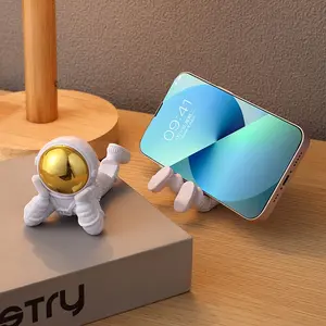 1PC Cute Astronaut Pendant Phone Stand 3D Astronaut Stand Gold and Silver Lazy Drama God Tool Tablet Stand Desktop Decoration Home Office Car Gift Easter Decoration, Easter Gift, Mother's Day Gift, Halloween Gift, Christmas Gift