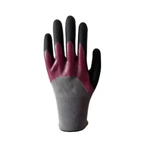 Double Layer Thickened Nitrile Gloves, Oil & Slip Resistant Gloves, Wear Resistant Gloves, Safety & Security Gloves for Home & Workplace