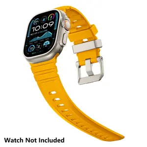 Waterproof Sport Bands Smartwatch Strap Compatible for apple watch Ultra 3/2/1/SE/Series 10/9/8/7/6/5/4/3/2/1, Replacement Wristbands for Men & Women / Only Band -49/46/45/44/42mm-Watch Not Included  -Yellow