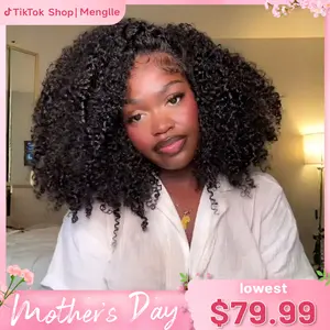 [Free Upgraded 7x6 Lace] MENGLLE 4C Baby Hair Kinky Curly 7x6 Pre Cut Lace Front Wig Wear and Go Glueless 200%/250% Density Human Hair Wigs Beginner Friendly#Summervibes#TikTokShopStockUp