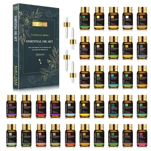 MAYJAM 35X5ml Natural Therapeutic Essential Oils Set - Health & Wellness Aromatherapy Oils for Diffusers, Massages, Skin & Hair Care