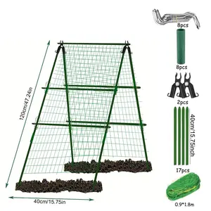 Garden Cucumber Trellis for Climbing Plants, 47x16 Inch a Frame, Plant Support for Vegetables, Peas, Beans, with Netting, Cucumber Trellis Kit