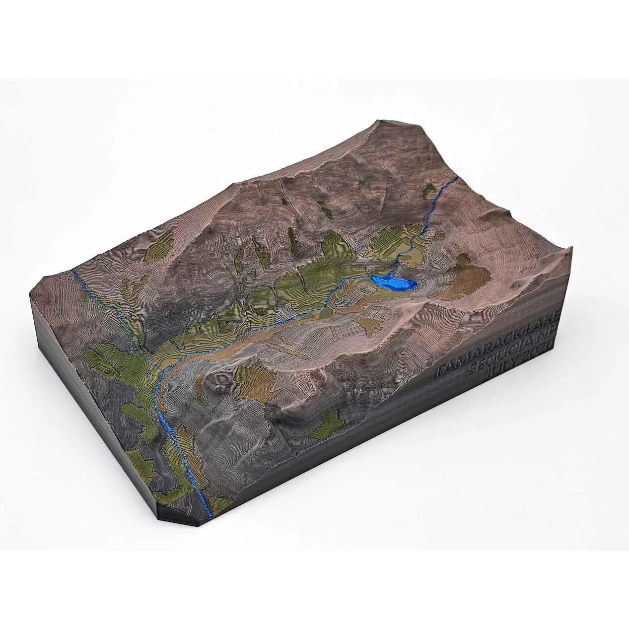 Tamarack Lake - Sequoia National Park -   3D Printed Topographical Map - TrailSculpt