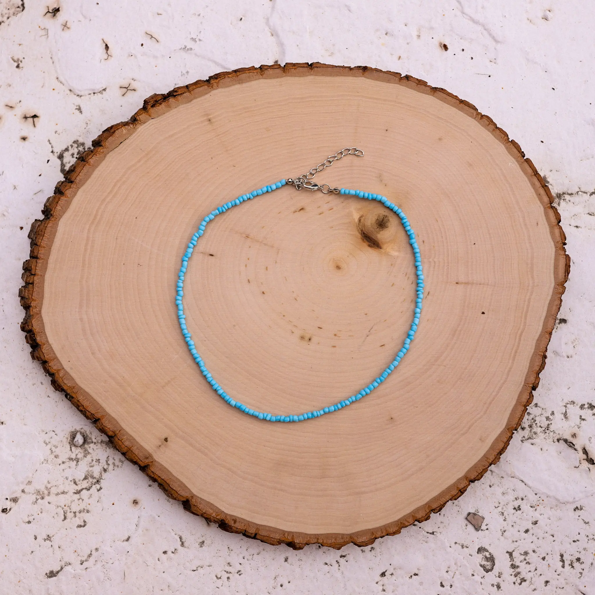 Light Blue Beaded Necklace