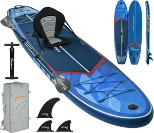 PRAISUN 12’ x 35” Extra Wide Inflatable Paddle Board, Stable Stand Up Paddle Board with Seat & Full Kit, 3-Fin SUP for Adults & Youth, 450lbs Capacity for Fishing, Yoga