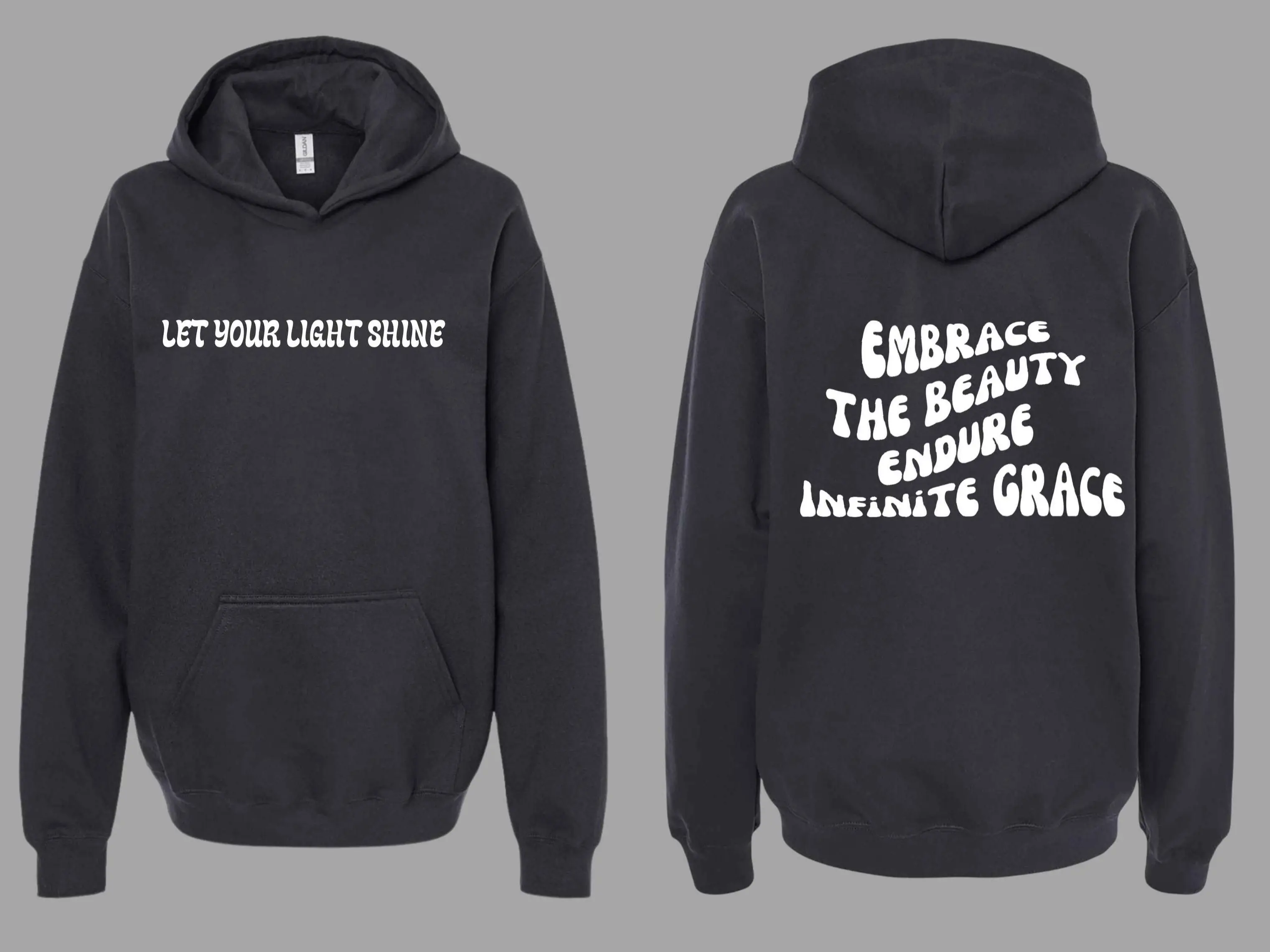 Hoodie-Eternal Elegance-Let Your Light Shine. Faith Hoodie