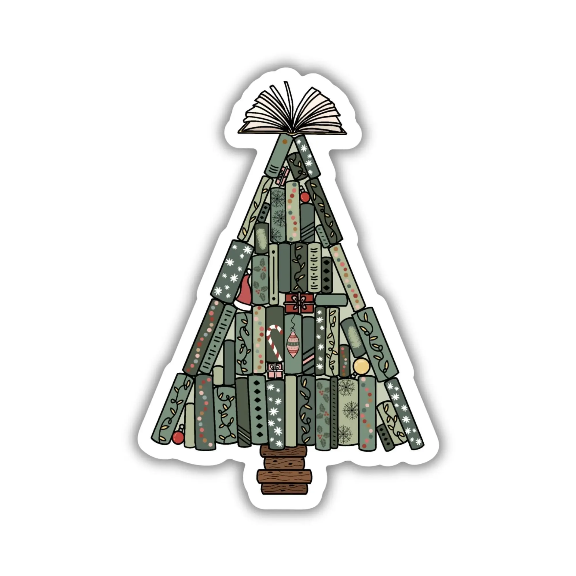 Book Christmas Tree Sticker Book Christmas Tree Sticker