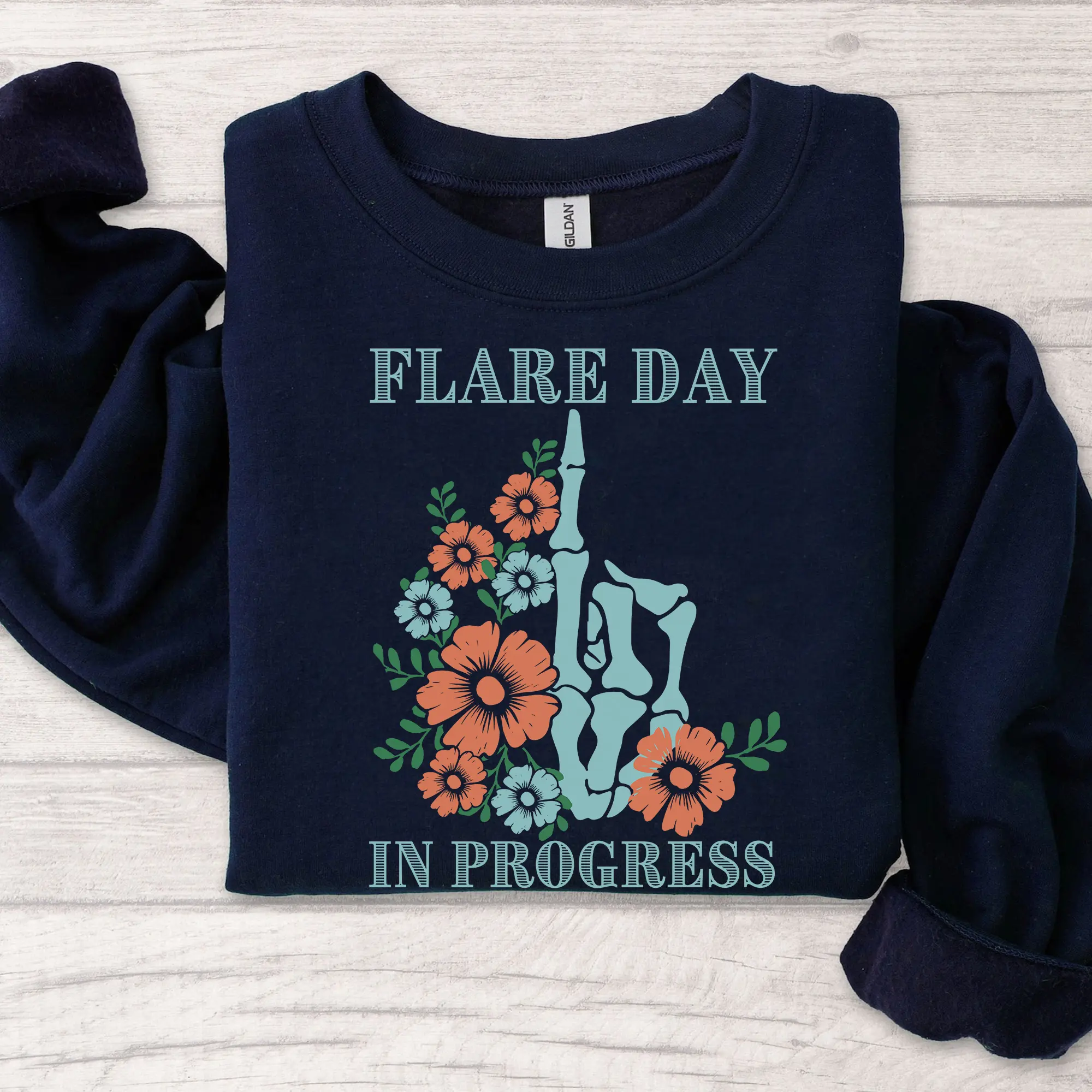 Flare Day Sweatshirt, Chronic Illness Sweatshirt, Chronic Pain Sweatshirt, Fibromyalgia, Autoimmune Disease, Lupus Shirt Cotton Fabric