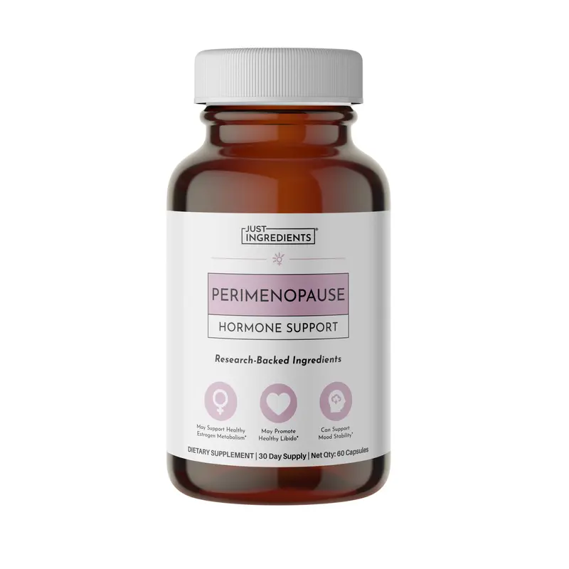 Just Ingredients Perimenopause Support Supplement - 30 Day Supply - Supports Hormonal Balance, Comfort, Mood & Overall Well-Being - Maca, Black Cohosh, Dong Quai, Saffron & Magnolia - 60 Capsules