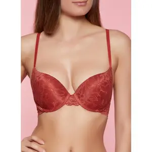 Floral Lace Push-Up Plunge Bra