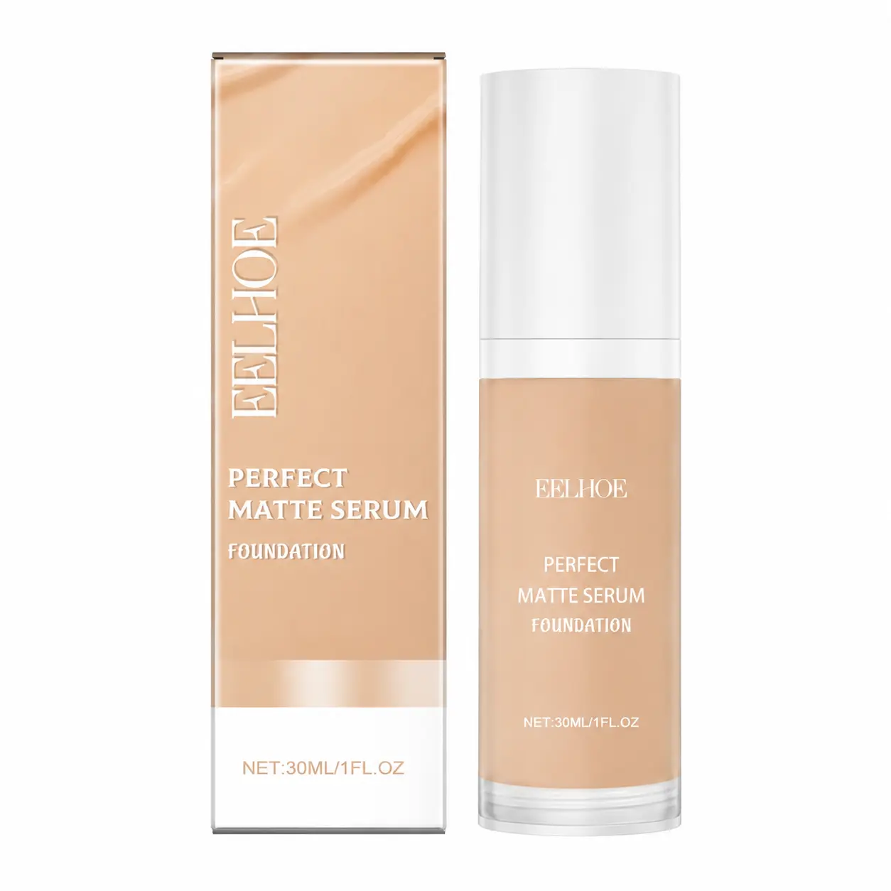 Perfect Matte Serum Foundation 30ml, Shine Resistant Medium Coverage Flawless Skin Tint, Non-Drying Sweatproof Matte Makeup for Oily & Combination Skin