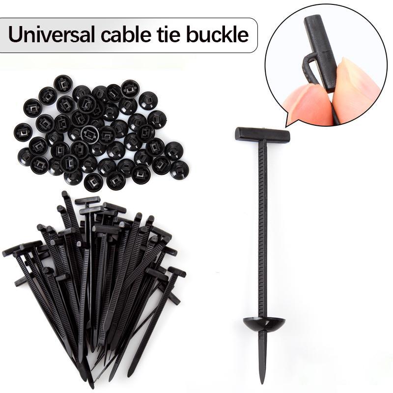 Nylon Universal Cable Tie Buckle Heavy Duty Self-Locking Zip Ties for Car Bumpers Trunk Liners Chassis Guards Durable UV-Resistant Multipurpose Tool Rain Fixing